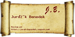 Jurák Benedek névjegykártya